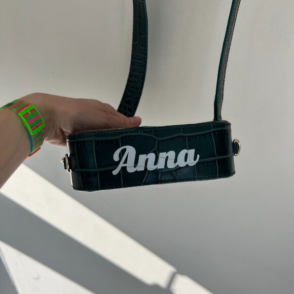 Pop & Suki Crossbody Camera Bag Emerald Green Croc Leather - Picture 4 of 8